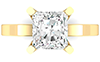 Solitaire diamond jewelry set in a narrow band looking big on your finger