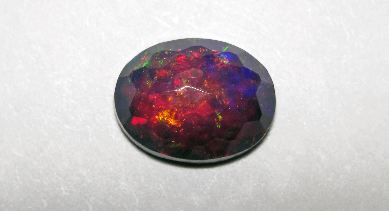 Black Ring with Opal